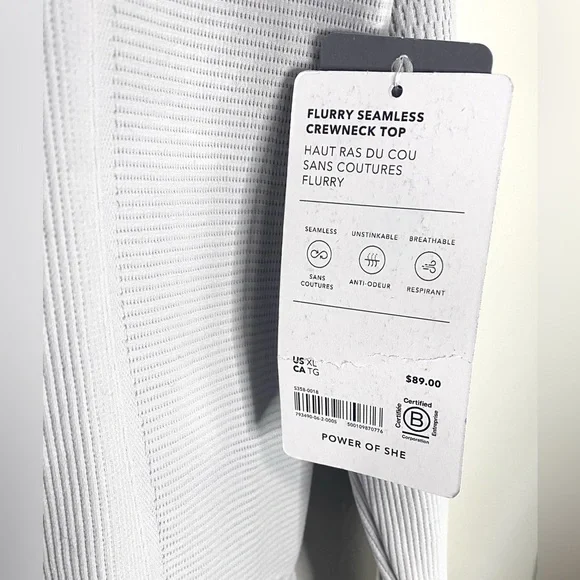 NWT Athleta Flurry Seamless Crewneck Top Gray Size XL - Picture 4 of 5